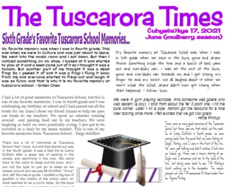 Tuscarora School Graduating Student Memories