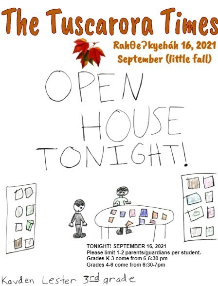 Child drawing of school open house